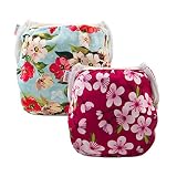 ALVABABY Swim Diapers 2pcs Reuseable & Adjustable for Baby Swimming Lessons