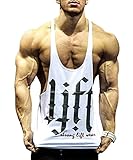 SLSY Men's Gym Tank Top Power Lift Y Back Workout Bodybuilding Stringer Tanks