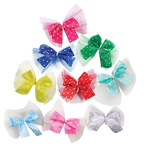 Aria Dot Ribbon with Tulle Bows for Dogs, 100-Piece Canisters