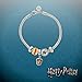 Harry Potter Stainless Steel Gryffindor House Hogwarts Beaded Bundle Charm Bracelet