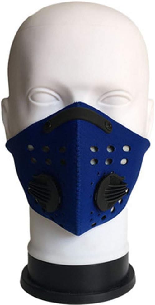 N95 Mask with Filters, Breathing Dust Mouth Face Mask for Air Pollution, Replaceable Activated Carbon PM2.5 Respirator Sports Mask (Blue)