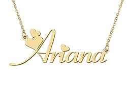 Aoloshow 18k Gold Plated Ariana Heart Name Necklace