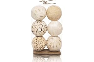 YOKUJITU Spring Decorative Balls for Bowls, 3.5 Inch Set of 6, Vase Fillers for Centerpieces, Bowl Fillers for Home Decor, Wicker Rattan Ball Natural Decorative Orbs Decor for Party Wedding(White)