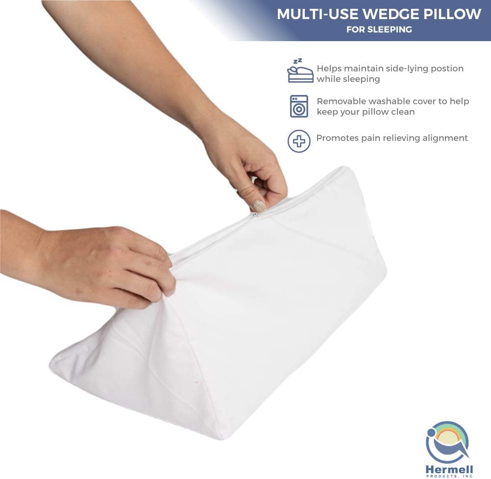 Hermell Foam Bed Wedge Pillow for Side Sleepers (White): Health & Personal Care