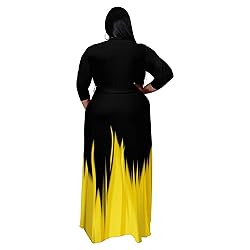 Runwind Plus Size Dress for Women 3/4 Sleeve V Neck