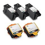 NUINKO 5 Pack Compatible Kodak 10 Ink Cartridges Black and Color for Kodak ESP 3250 ESP 5250 ESP 7250 ESP 3 ESP 5210 HERO 7.1 HERO 9.1 EasyShare 5300 Inkjet Printers