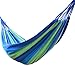 Buffalo Double Wide Hammock Cotton Fabric Travel Camping Hammock 2 Person 450lbs Blue/green/dark Blue