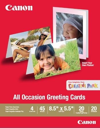 Amazon Canonすべての機会グリーティングカード 8 5 X 5 5インチ シート 封筒 0775b056 グリーティングカード 文房具 オフィス用品