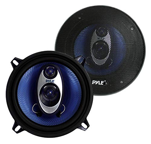 Pyle Car Speakers 14cm – 200W 3-Way Triaxial Coaxial Stereo Speaker Set, Universal Fit for Door/Side Panel, Easy Install, Pro Audio Sound Upgrade – 2-Pack, Blue