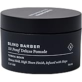 Blind Barber 151 Proof Deluxe Hair Pomade for Men - Water Based Pomade with Hops & Tonka Bean - Heavy Hold & High Shine Finish - Free of Parabens and Sulfates (2.5 oz)