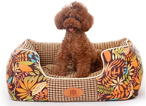 PLS Paradise Bolster Dog Bed with Pillow (Small 20Wx24L), Completely Removable Cover with Zipper, Machine Washable, Easy Clean, Durable