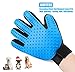 Pet Grooming Glove, Pet Ninja Glove, Amazingly cat glove, Gentle Deshedding Brush Glove - Efficient Pet Hair Remover Mitt - Enhanced Five Finger Design - Perfect for Dog & Cat - 1 Pair (Sky Blue)