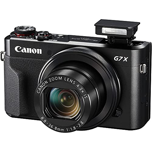 Canon PowerShot G7 X Mark II Digital Camera (Black) 20.1MP 1-Inch CMOS Sensor, DIGIC 7, 4.2X Optical Zoom Lens | Full HD 1080p Video, Wi-Fi, Tilting Touchscreen with Bag and 64GB Card