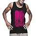 Mens Big Pink American Flag - Breast Cancer Awareness Tank Top T-shirt