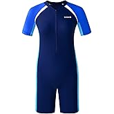 karrack Girls and Boys One Piece Rash Guard Swimsuit Kid Water Sport Short Swimsuit UPF 50+ Sun Protection Bathing Suits