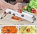 Mandoline Slicer, Manual Vegetable Cutter,Adjustbale Stainless Steel Blades, Shredder Julienne Slicer Fruit Waffle,White