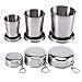 Stainless Steel Camping Mug Camping Folding Cup Portable Outdoor Travel Demountable Collapsible Cup With Keychain 75ml 150ml 250ml