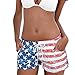 Highpot Women Fashion Sexy American Flag Shorts Drawstring Beach Pants
