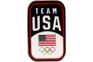 HONAV United States Olympic Committee Team USA with US Flag & Olympic Rings Lapel Pin | On Backer Card | Offically Licensed