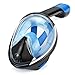 Octobermoon Original Second Gerneration 180°Full view Panoramic full face Snorkel Mask.with anti-fog anti-leak snorkeling Design,See More water world Larger Viewing Area (Black II, Large/Extra Large)