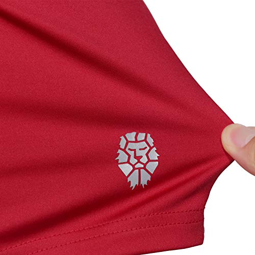 PIQIDIG Youth Boys' Loose Fit Athletic Shorts Quick Dry Active Shorts with Pocket, 2-Pack (Red(1-Pack), X-Small)