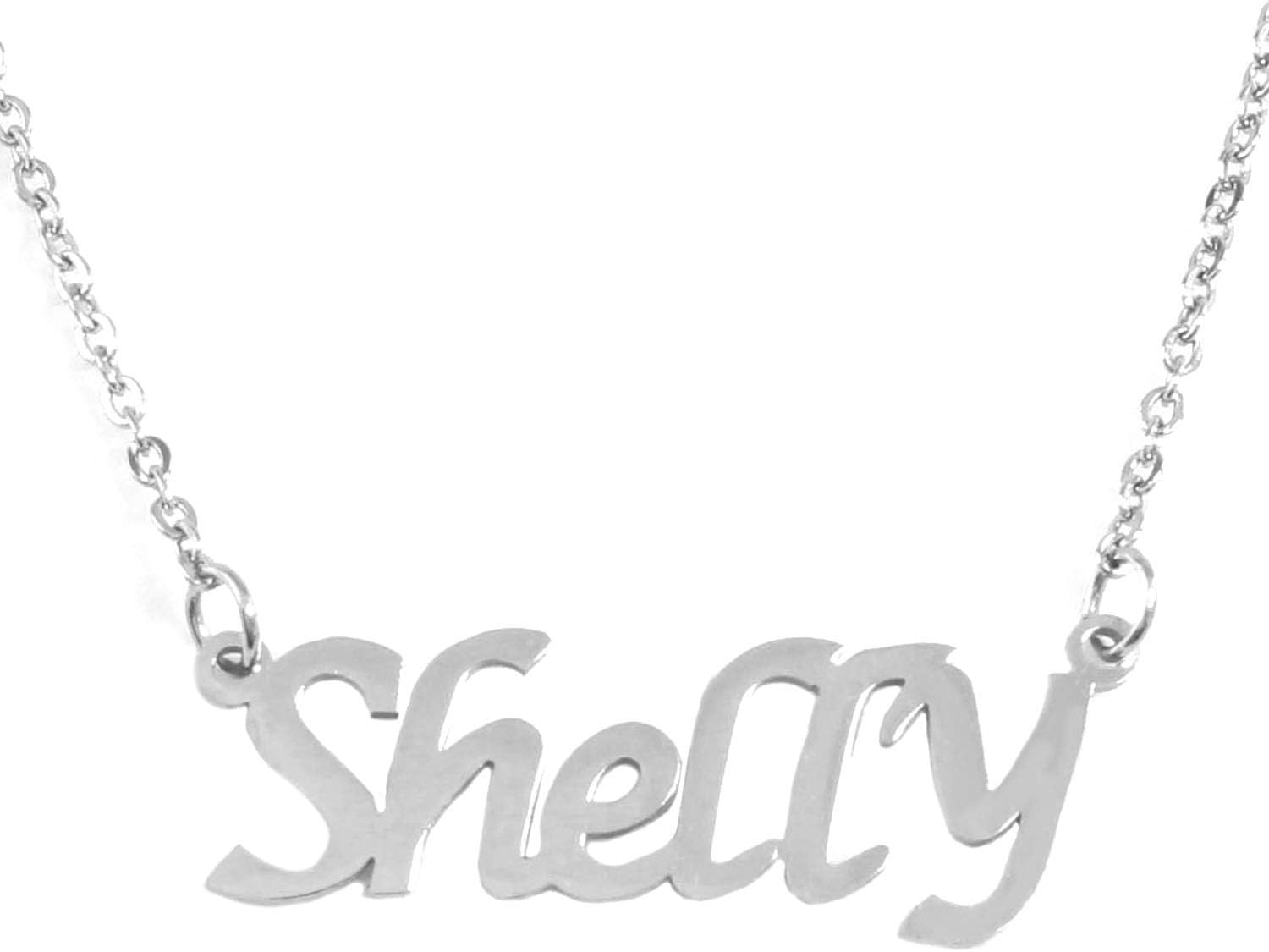 Zacria Shelly Name Necklace - Silver Tone