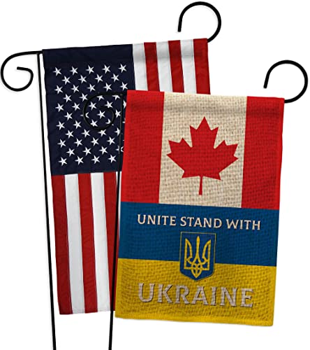 Canada Stand with Ukraine Garden Flag - Pack Support Cause BLM Anti Racism Just…