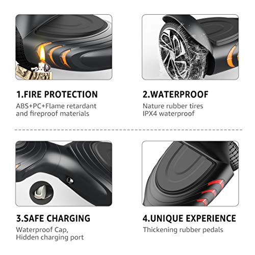 TOMOLOO Music-Rhythmed Hoverboard for Kids and Adult Two-Wheel Self-Balancing Scooter- UL2272 Certificated with Music Speaker- Colorful RGB LED Light (Q2) TOMOLOO Music-Rhythmed Hoverboard for Kids and Adult Two-Wheel Self-Balancing Scooter- UL2272 Certificated with Music Speaker- Colorful RGB LED Light (Q2)