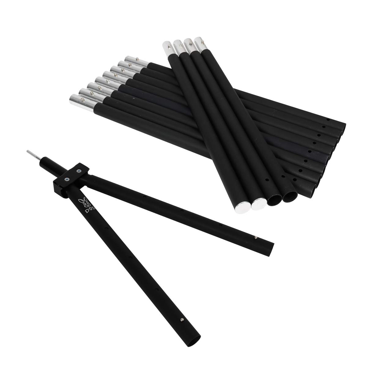 DOD(ディーオーディー) フタマタノキワミ ワンポールテント 二又化アタッチメント 角度/長さ調整可 【全長300cm脚部ポール付きフルセット】 FA5-603-BK商品画像