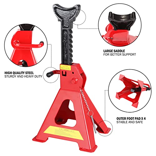 CARTMAN Car Jack Stands, 3 Ton (6,600 lb) Capacity Steel Car Lifting