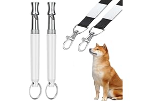 POOUTY Professional Dog Training Whistles to Call Your Dogs, Whistles to Make Dogs Come to You, Adjustable Ultrasonic Silent That Only Dogs Can Hear, Pet Training Whistle with Lanyard for Recall (White)