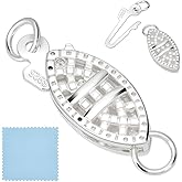 GOMAKERER 925 Sterling Silver Pearl Filigree Necklace Clasp, 13mm Oval Filigree Fish Hook Clasp Horse Eye Jewelry Slide Clasps Bracelet Connectors for Necklace Bracelet Chain Jewelry Making