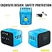 International Travel Adapter Universal Power Adapters Plug Converter Worldwide All in One with 4 USB Ports and AC Socket Perfect European Adaptor for US EU UK AUS Asia Europe Italy American (Blue)