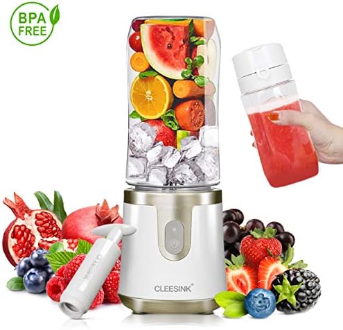 CLEESINK Portable Blender Vacuum for Ice and Frozen Fruit, Personal Blender for Shakes and Smoothies, USB Rechargeable Small Blender included(1 Jar)