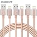 Everdigi iPhone Charger 3Pack 6FT Lightning to USB Cable Nylon Braided Charging Cable Compatible with iPhone 7/7 Plus/6s/6s Plus/6/6 Plus/5/5S/6C/SE/iPad and iPod (GOLD)