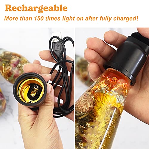 LET\'S RESIN Rechargeable Resin Light Bulb Molds, Upgrade Resin Molds Silicone, Silicone Molds for Resin Casting, LED Epoxy Resin Molds Silicone, Resin Molds Silicone Large with Vibration Sensor Switch