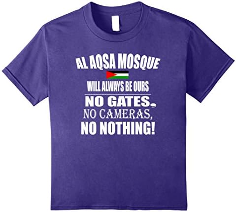 Kids No Gates- No Cameras- No Nothings- Palestine Protest T-Shirt 12 Purple