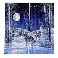 Fashionlook Mt0405 Animal Curtains Living Bedroom 3D Wolf Curtain Window Drapes 150166Cm Trendy Living Room Bedroom Blackout Window 3D Curtains