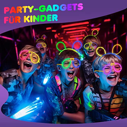 Barras Luminosas, 100 Pulseras Luminosas Fluorescentes y 100 Conectores, Neon Kits para Crear Pulseras y Collares, Fiesta Nochevieja Navidad Boda Cumpleaños Decoracion Regalo para Niños Adultos