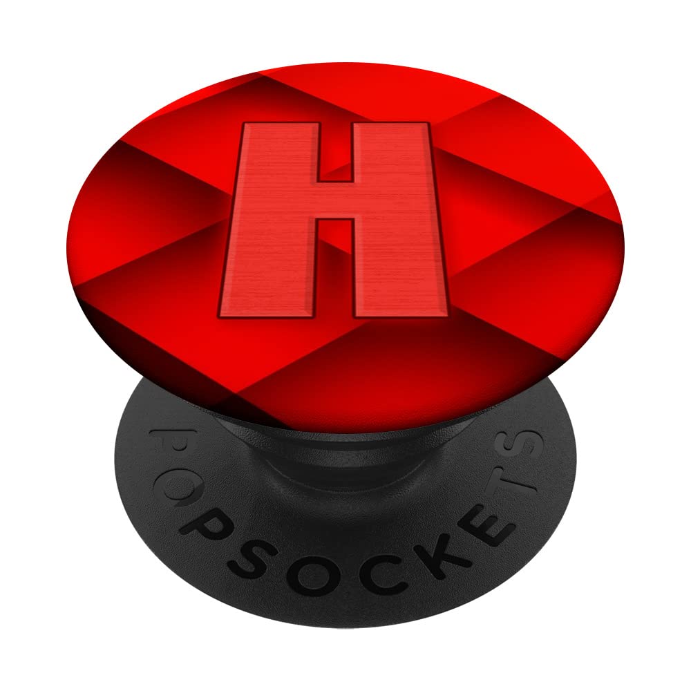 Monogram Initial Letter H Pop Socket Scarlet Red Letter H PopSockets Swappable PopGrip