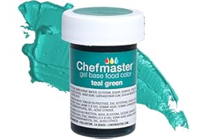 Chefmaster Teal Green Gel Food Coloring | Vibrant Color | Professional-Grade Dye for Icing, Frosting, Fondant | Baking & Decorating | Fade-Resistant | Easy-to-Use | Made in USA | 1 oz