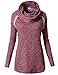 H2H Women's Long Sleeve Comfy Loose Fit Turtle Cowl Neck Knitted Sweater