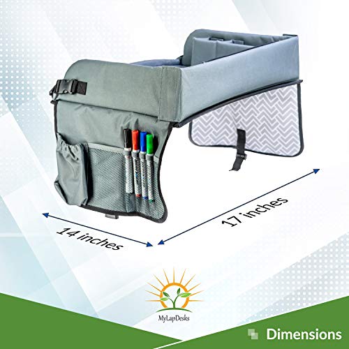 MyLapDesks Kids Travel Tray Dry Erase Tray with Markers, Car Seat