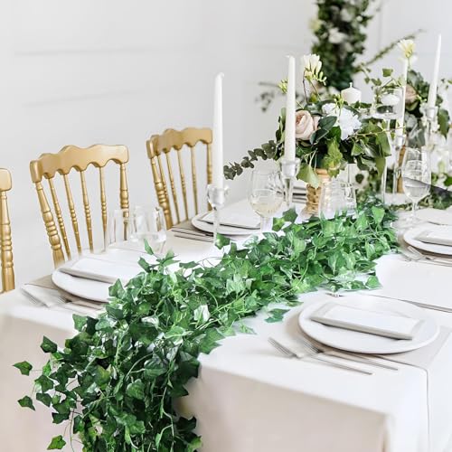 GALASALA Enredaderas Artificiales 24 Pzs, 24 * 2m Plantas Colgantes Artificiales Hogar, Planta Artificial Decorativa, Hogar Decoración, Jardín de Bodas Temático del Bosque Decoración de Hoja Verde