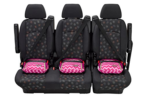 BubbleBum Backless Inflatable Travel Booster Car Seat, Pink Chevron