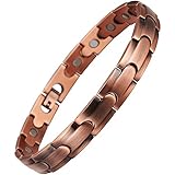 VITEROU Womens Magnetic Solid Pure Copper Therapy Bracelet for Arthritis and Carpal Tunnel,3500 Gauss