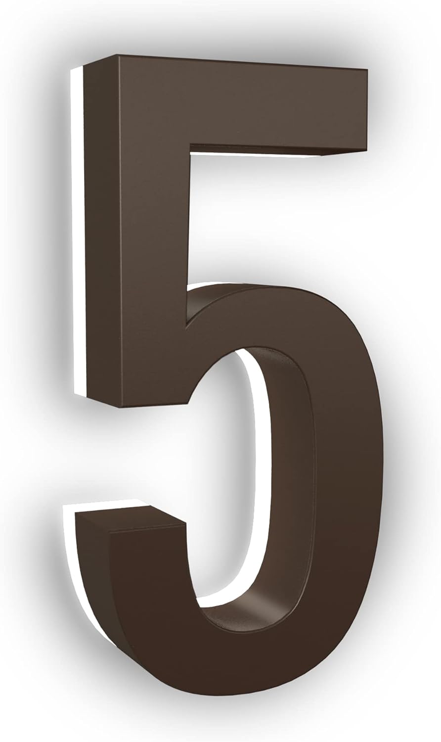 Address Signs - LN LUMANUMBERS - 7 Inch LED House Numbers, ABS-Polymer, Premium Quality, Backlit LED Illuminated Home Address Number, Lighted House Numbers, Modern Address Numbers (5, Bronze)