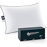 Pacific Coast White Goose Down Fiber Bed Pillow, Hotel Collection Pillow for Back, Stomach and Side Sleeper, Medium Supportive, Downproof, Standard Pillow 1 Pack