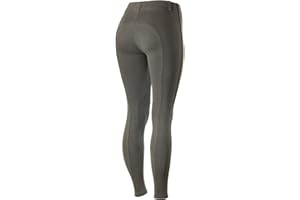 HORZE Ella Women's English Riding Pull-On Schooling Breeches with ALOS Leather Knee Patches | Size Charts in Images