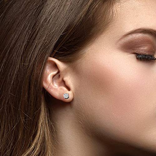 AGS Certified BrilliantCut Diamond Classic 4Prong Screw Back Stud